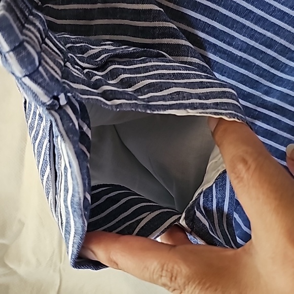 BeachLunchLounge Cropped Linen Striped Pants Size XXL - Picture 9 of 15